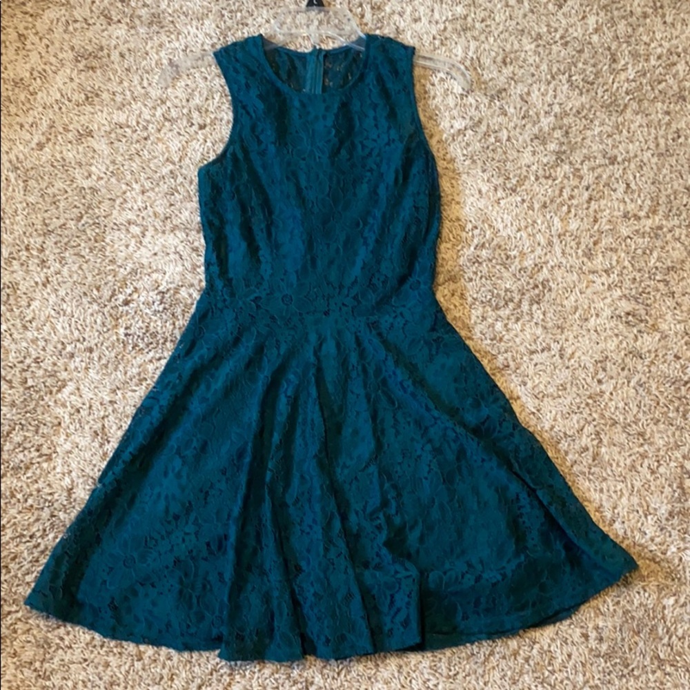 Lace midriff dress
